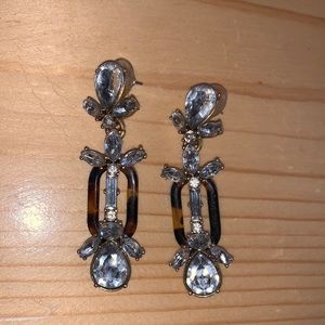 J Crew Tortoise & Crystal Earrings